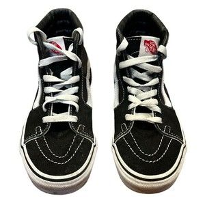 VANS Off‎ The Wall Sneakers High Tops Skateboard Shoes Black Suede Sz M 3.5  W 5